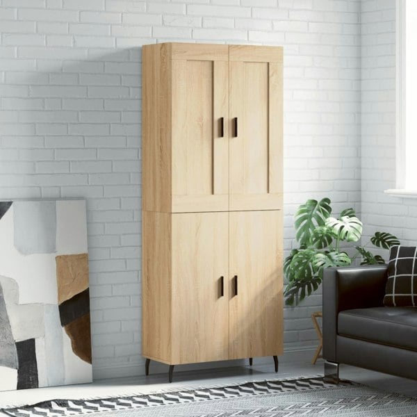 Berkfield Highboard Sonoma Oak 69.5x34x180 cm Engineered Wood