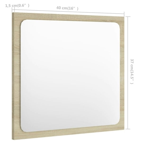 Berkfield Bathroom Mirror Sonoma Oak 40x1.5x37 cm Engineered Wood