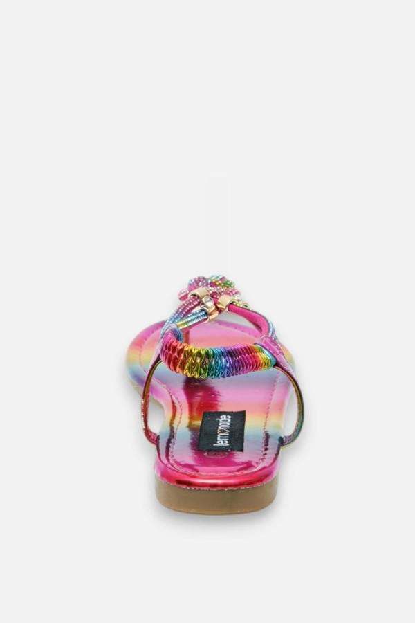 Crystal Knot Twist Sandals Rainbow, featuring encrusted in crystals