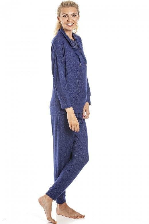 Lush Long Sleeve Lightweight Cowl Neck Knitted Hacci Pyjama Set