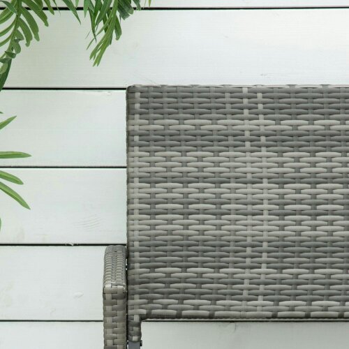 Wyld Haus Mata Rattan Grey 2 Seater Garden Bench With Armrests