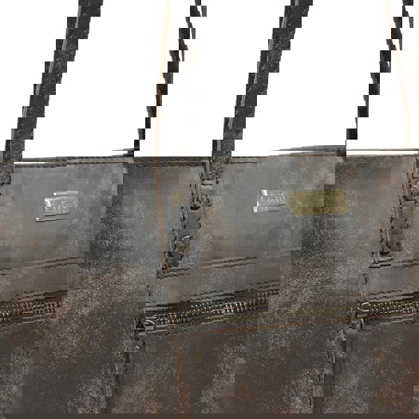 Assots London 'MILLIE' Brown Crazy Horse Distressed Real Leather Designer Tote Work Bag