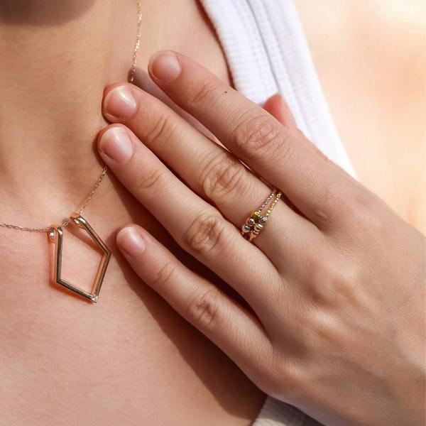 Spero London Sterling Silver Dorissa Double Layer Mix Color Ring