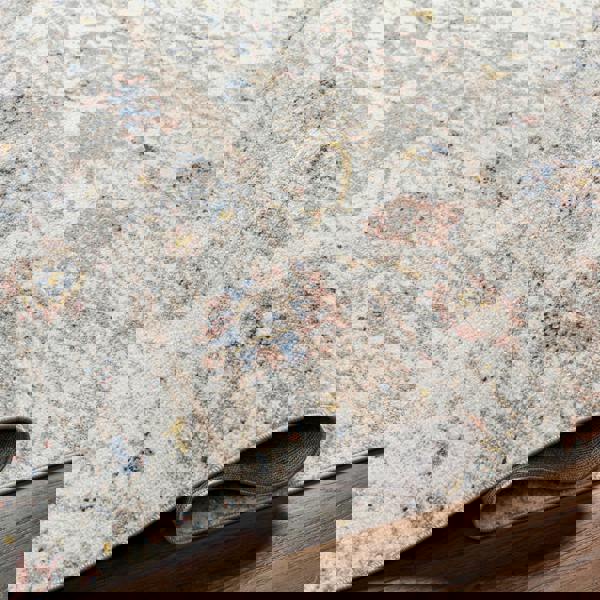 Livabliss Lavadora-Washable Grey Brown Blue Traditional Vintage Boho Rug