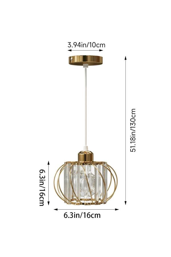 Living and Home E27 Metal & Glass Lampshade Pendant Light