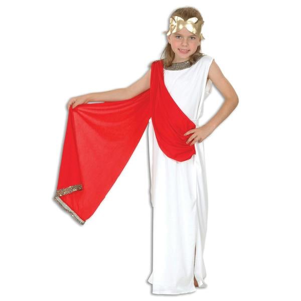 Bristol Novelty Childrens/Girls Goddess Costume - White/Red/Gold - 