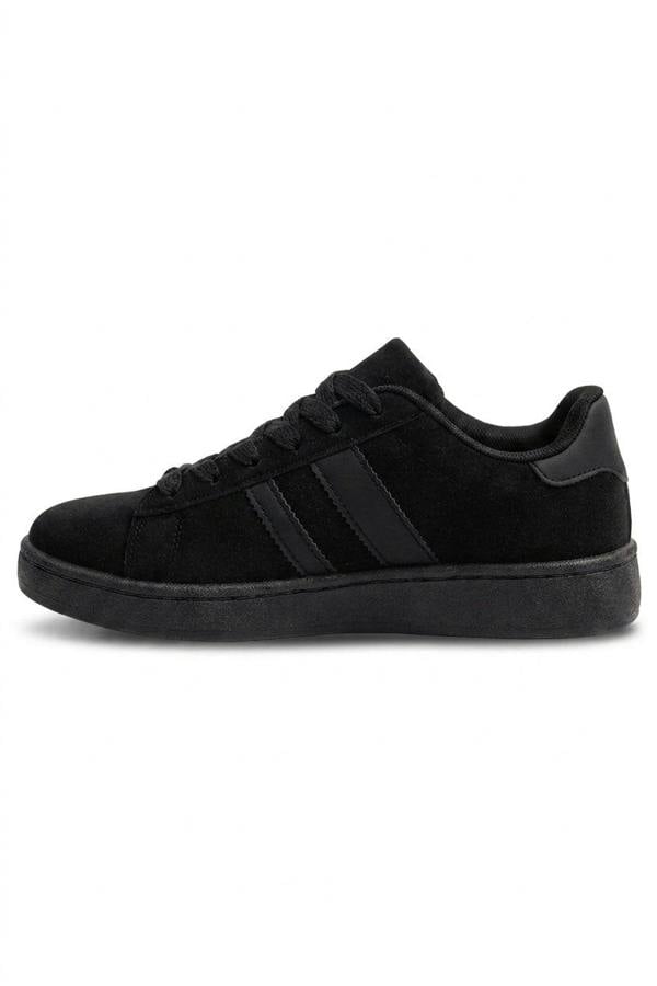 Constance Faux Suede Stripe Trainers - Black_wb