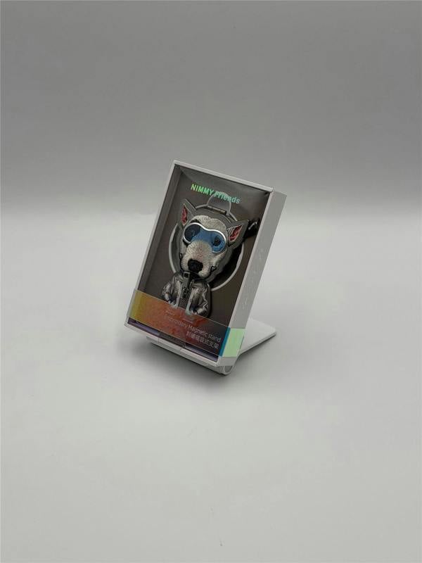 Nimmy Friends Nimmy Cool & Cute 2.0 Blue Terrier Dog Embroidery Magnetic Stand with MagSafe Grey - N-KM-BSZJ-019