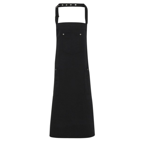 Premier Unisex Adult Twill Chino Full Apron - Black