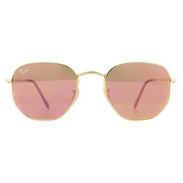 Ray-Ban Sunglasses Hexagonal 3548N 001/Z2 Gold Copper Flash Mirror