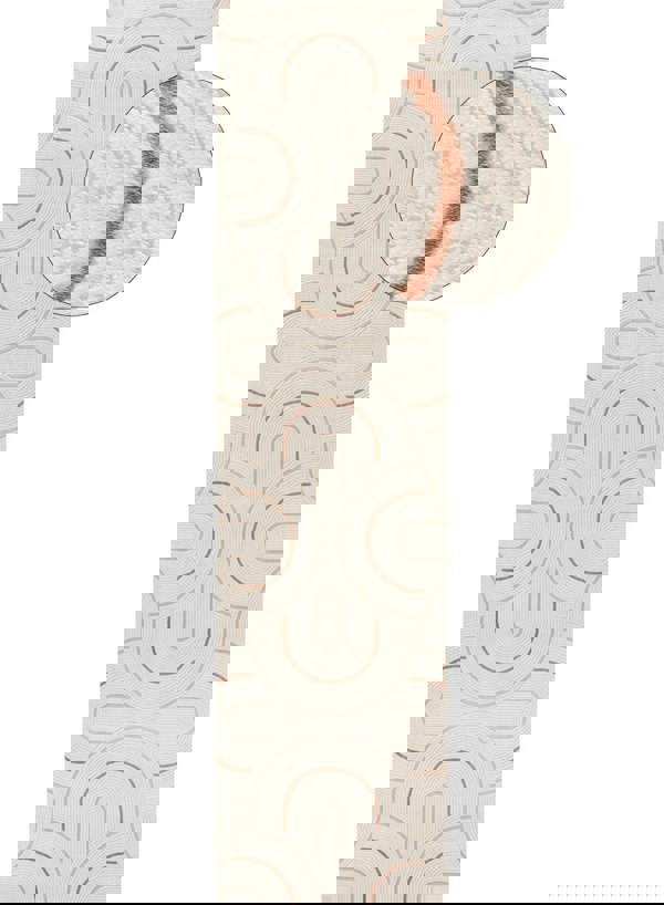 Living Room rug, terra-cream colours, geometric, practicality in mind, the rug is anti-allergic.