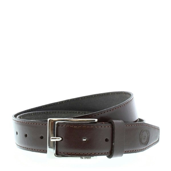 HX London New York Men's Plain Leather Belt
