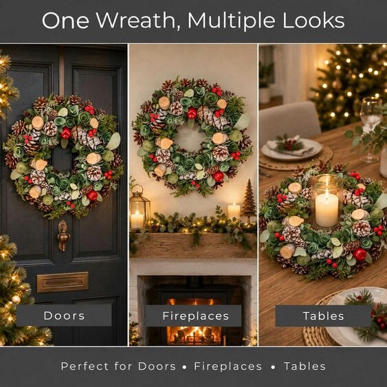 Neo Christmas Woodland Wreath Front Door 50 cm