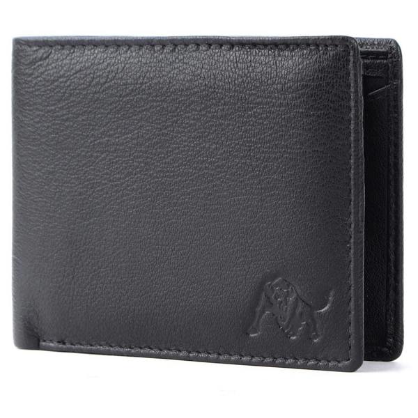 WILDBUFF Mens Black Leather Wallet ? Timeless Everyday Wallet, Gift Ready