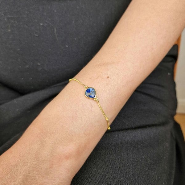 18ct Gold Vermeil Plated Adjustable Sapphire Bracelet