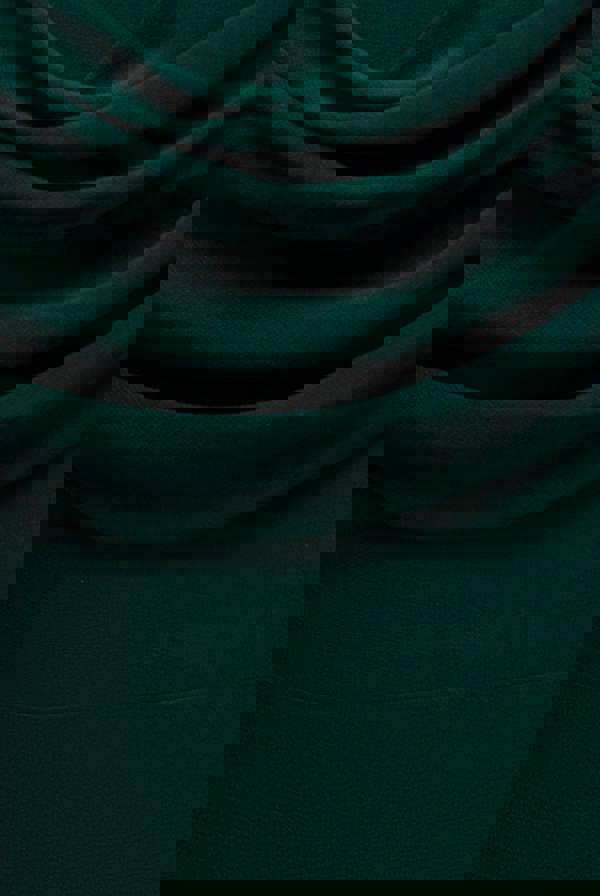 Chiffon Bardot Cowl Neck Maxi Dress - Emerald Green DR2781A