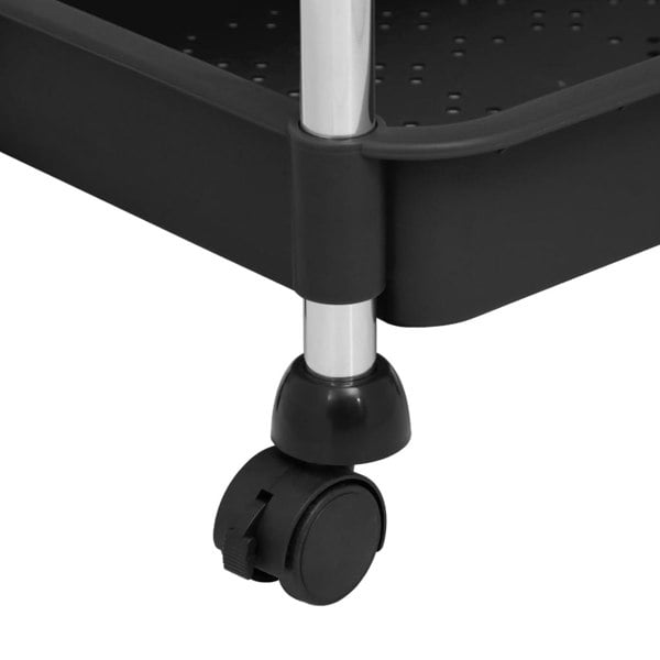 Berkfield 5-Tier Kitchen Trolley Black 42x29x128 cm Iron and ABS
