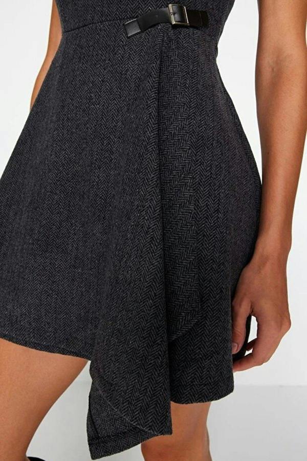 WOVCOR A-Line Asymmetrical Mini Woven Dress