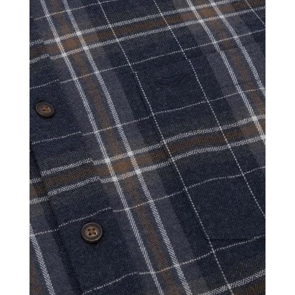 Hoggs of Fife Pitlessie flannel shirt in blue check, heavyweight brushed cotton shirt for farmers, shooters, or country life