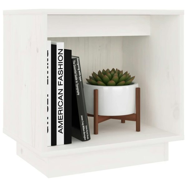 Berkfield Bedside Cabinet White 40x30x40 cm Solid Wood Pine