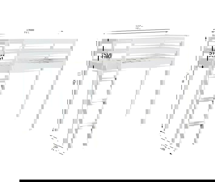 Comfy Living Practical 3ft Wooden Mid Sleeper Bed - A Stylish and Space-Efficient Choice for Your Child’s Bedroom