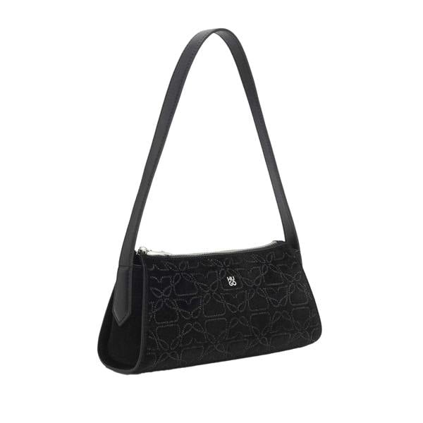 Hugo Chris Velvet Touch Hobo Bag - Black - 