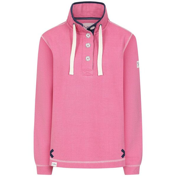 Lazy Jacks LJ301 - Pique Button Neck Sweatshirt - Salmon