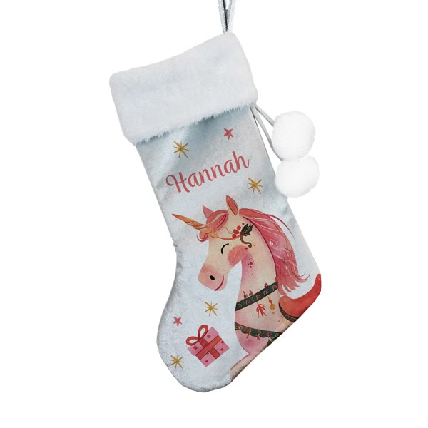 Personalised Memento Company Personalised Unicorn Christmas Stocking
