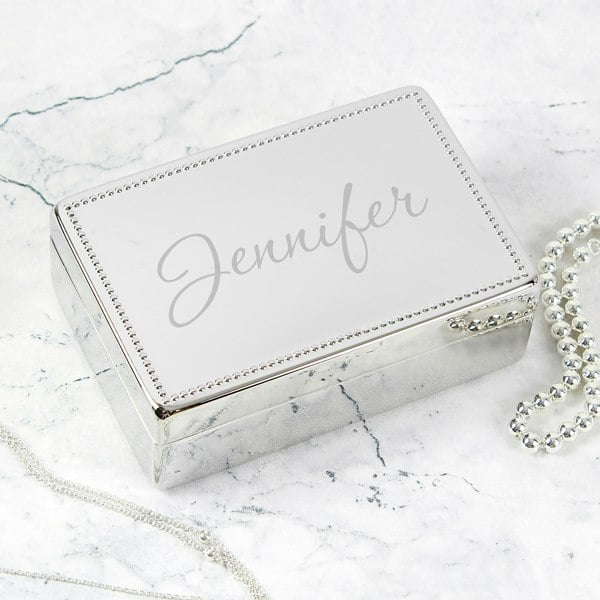 Personalised Memento Company Personalised Name Rectangular Jewellery Box