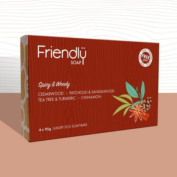 Spicy and woody Soap selection sealed packaging