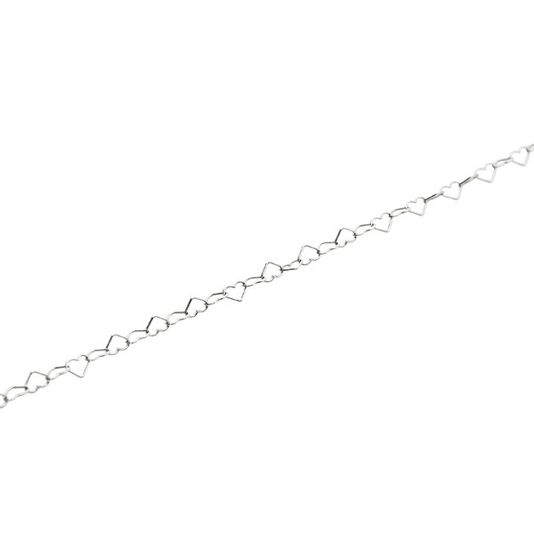 Spero London Love Heart Sterling Silver Chain Bracelet