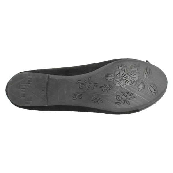 Spot On Ladies Spot On Flat Slip On Smart Casual Bow Detailed Shoes F80589