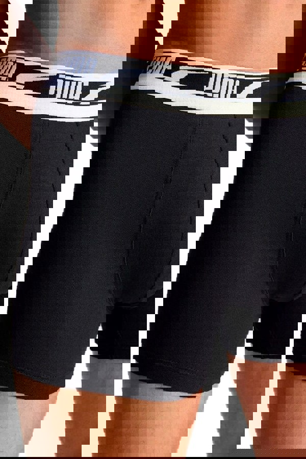 Puma - 2 - Pack Everyday Multi Logo Boxer Briefs, Black - Boxers - and - Briefs.net