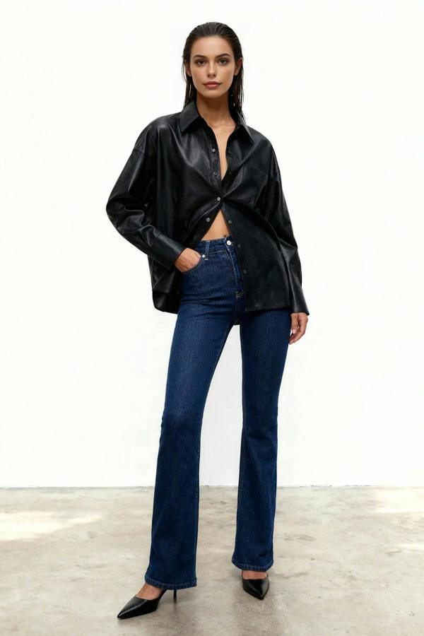 WOVCOR High Waist Comfort Flare Jeans