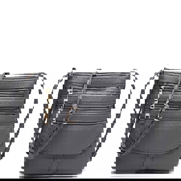 Kitise Small Slim Crossbody Messenger Bag Multilayer Zip Purse