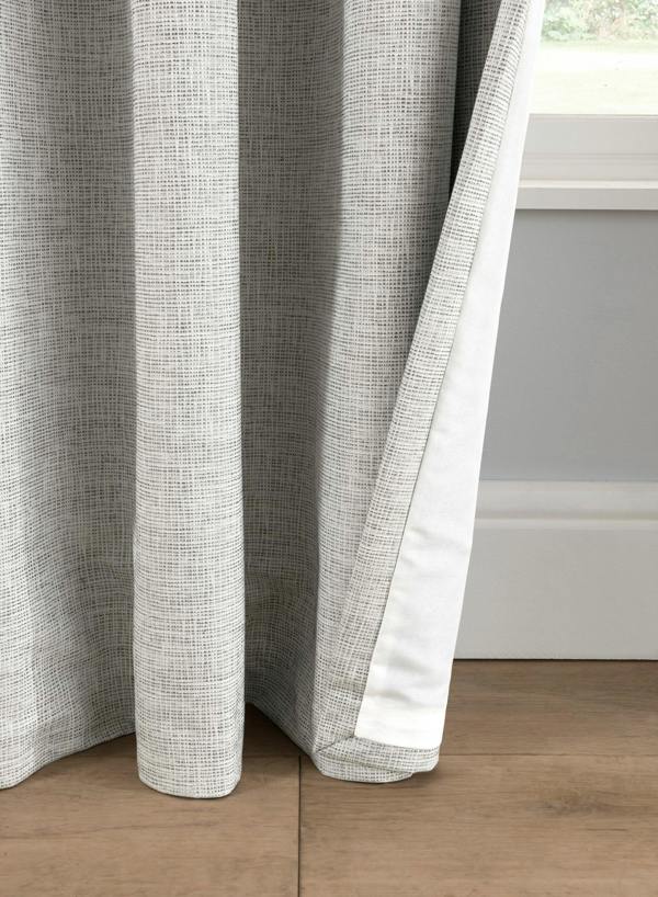 Smart Living Textured Rib Weave Boutique Pencil Pleat Curtain - Grey