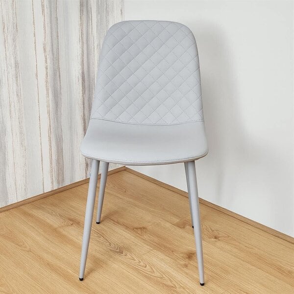 Kosy Koala Dining Chairs Set of 4 Grey Faux Leather Kitchen Chairs Dining Room Furniture