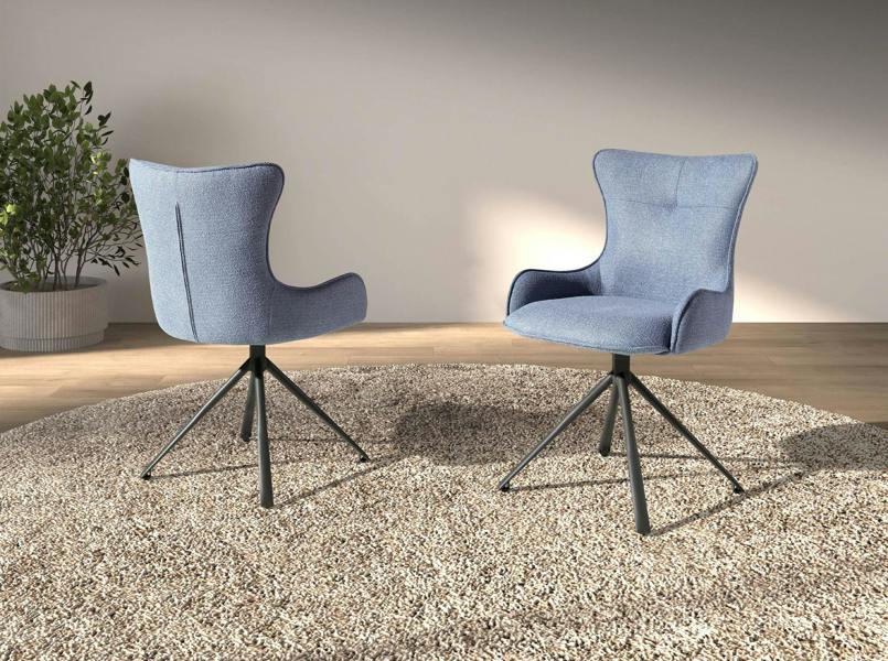 Angel Cerdá Swivel chair in blue fabric 4204
