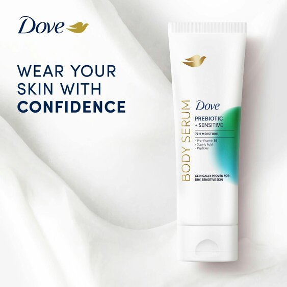 Dove Prebiotic Sensitive Body Serum 6 Pack, Pro Vitamin B5 & Peptides, 6x200ml