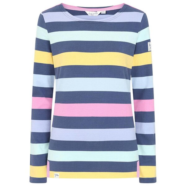 Lazy Jacks LJ97M - Long Sleeve Multi Stripe Breton - Winter watercolours