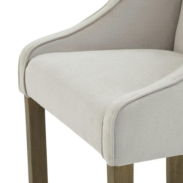 Wyld Haus Perugia Modern Upholstered Bar Stool with Rustic Wooden Legs