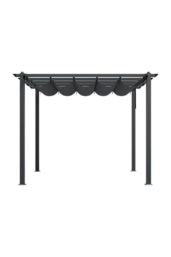 Living and Home 10x10ft Grey Outdoor Aluminum Pergola for Patio Deck