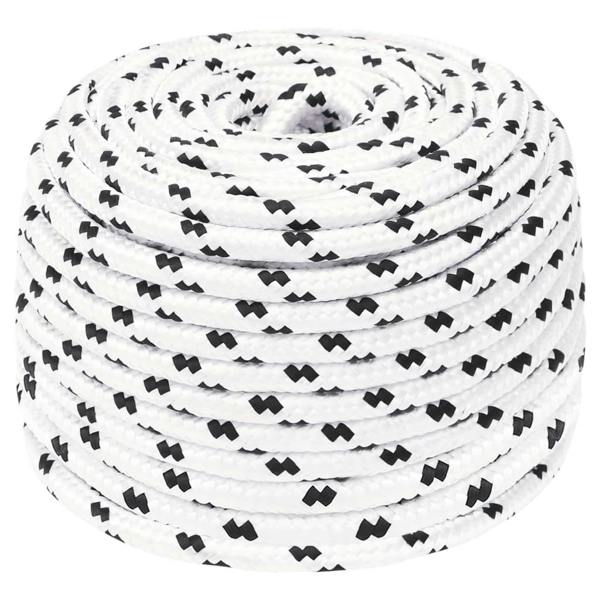 Berkfield Braided Boat Rope White 8 mmx25 m Polyester