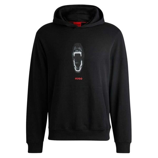 Hugo Mens Genie Regular Drawstring Hoodie - Black - 