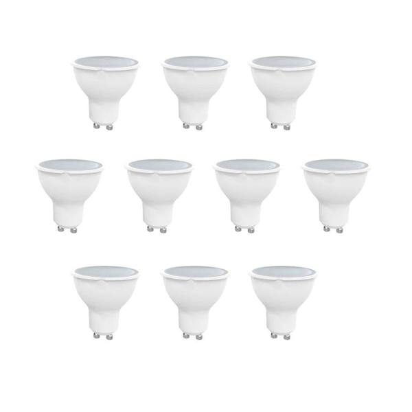 ENER-J Pack of 10 5W GU10 LED Bulb, Replacement 50W Halogen, 400lm, Non-Dimmable - 6000K