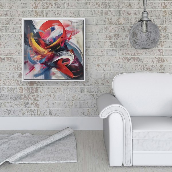 Warren Reed Swirling Symphony Of Colours Framed Canvas