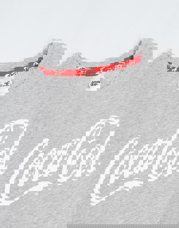 Coca Cola Womens Grey Logo Short Sleeve Long Leg Pyjama Set