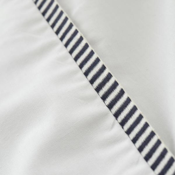 Bianca Contrast Trim 200 Thread Count Cotton Duvet Cover Set White / Black