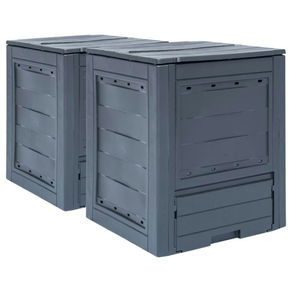 Berkfield Garden Composters 2 pcs Grey 60x60x73cm 520 L