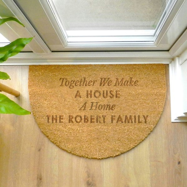 Personalised Memento Company Personalised Free Text Half Moon Indoor Doormat